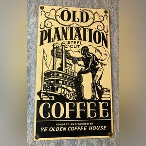 Plantation Coffee Steel Cut Vintage Metal Sign